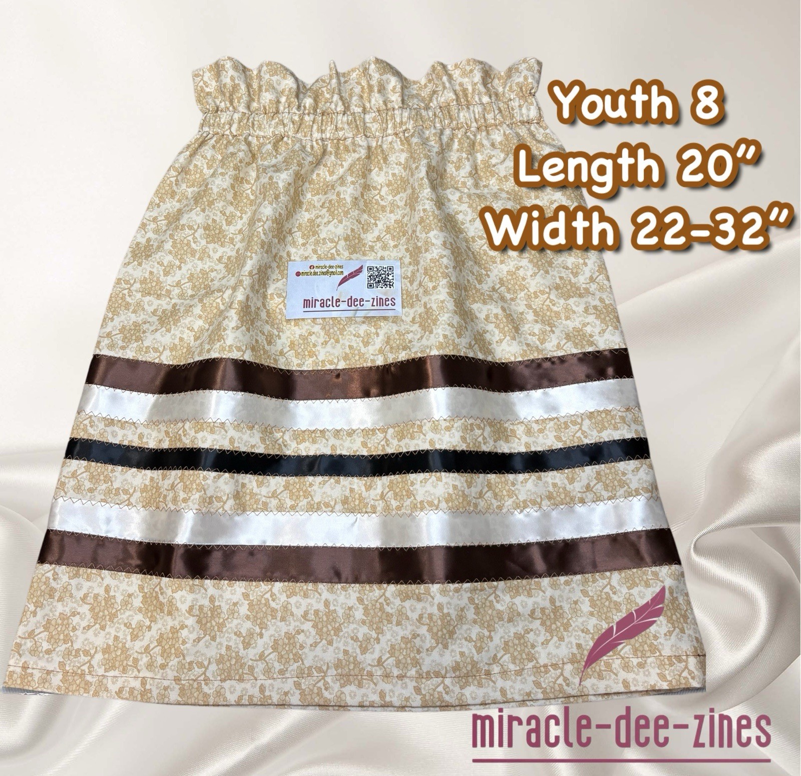 Native American Ribbon Skirt Paper bag Waist Youth Regalia