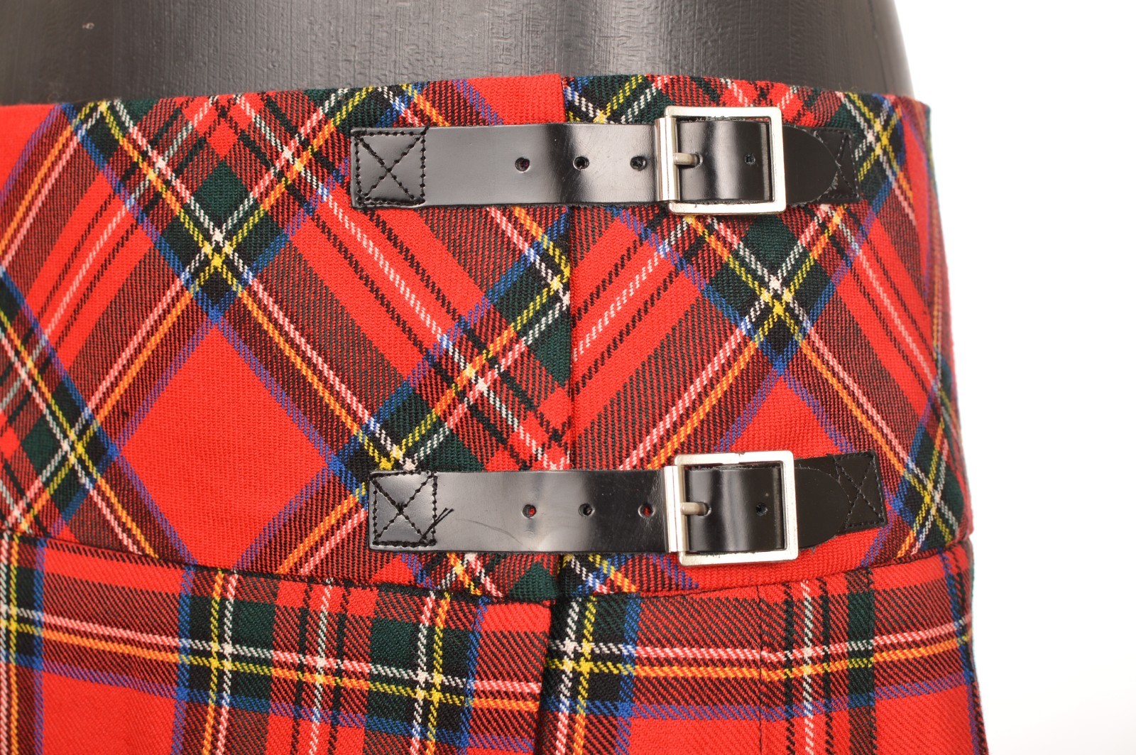 John Morrison Kilt Makers Red Check 100% New Wool Kilt Size 14