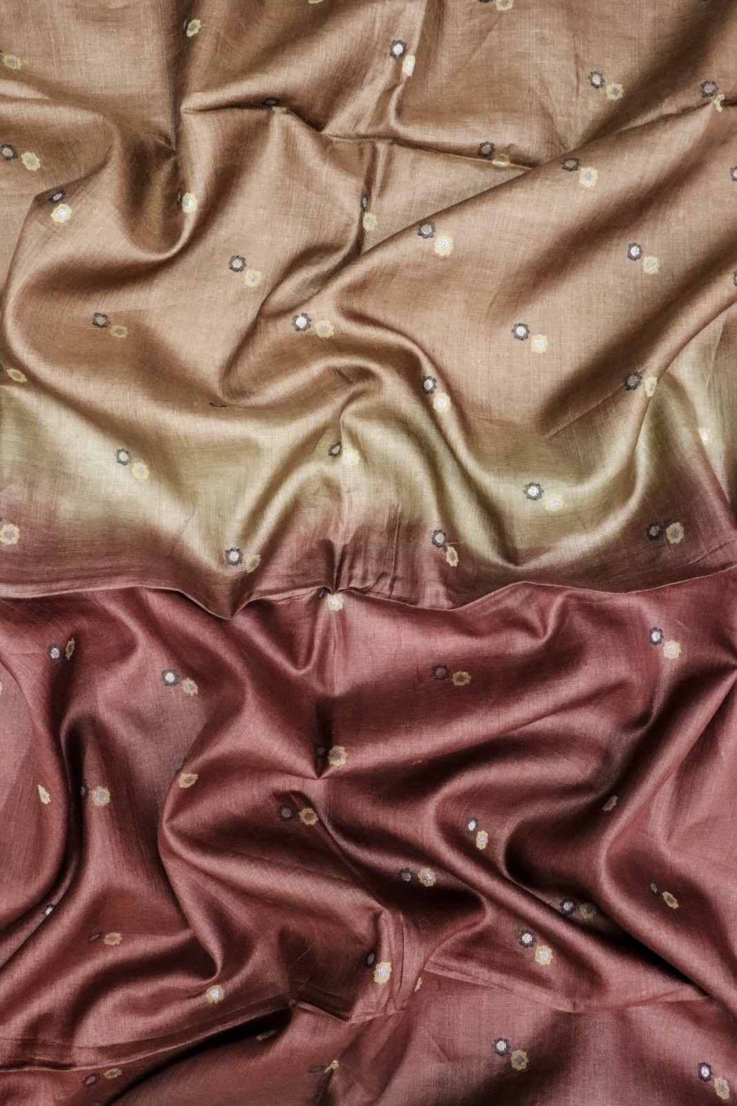 Vintage Tussar Silk Saree, Upcycled Printed Tussah Silk DIY Fabric TS1155