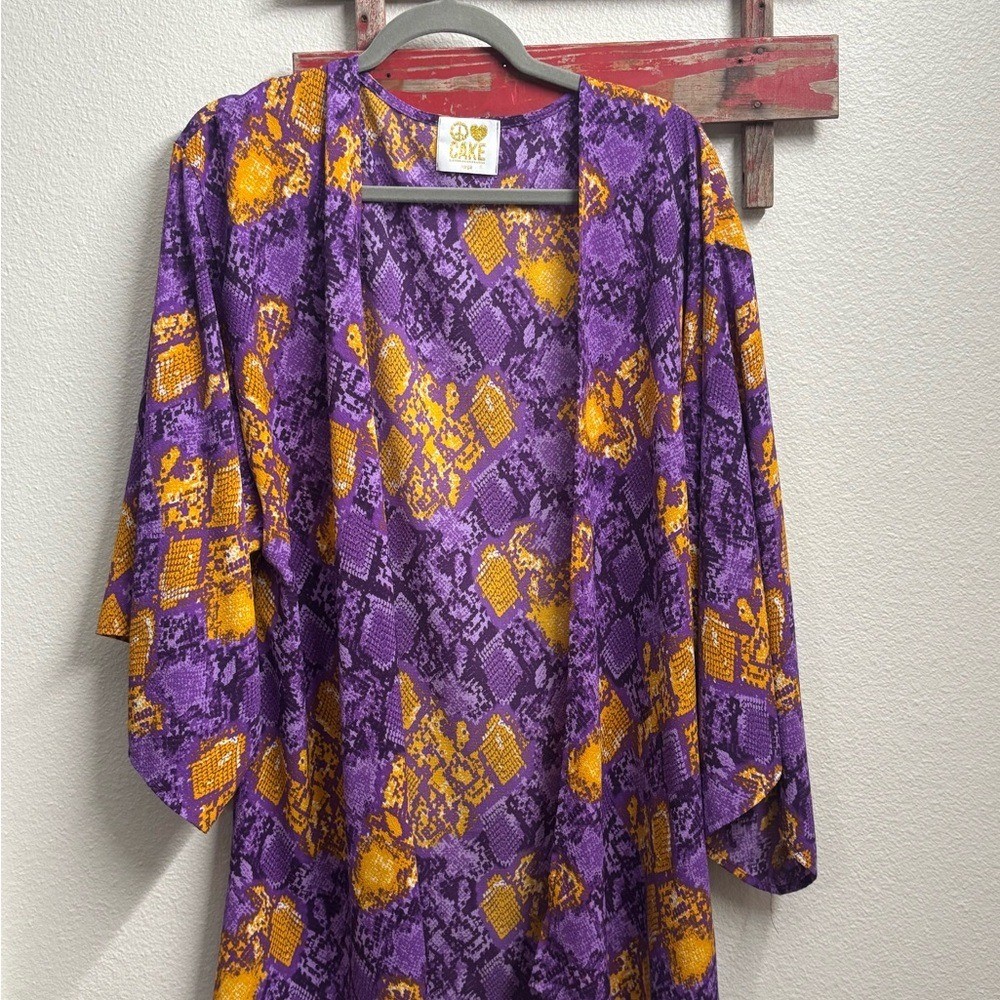 Purple and Yellow Kimono Cardigan
