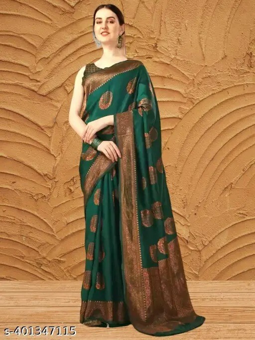 Zari Woven Rich Pallu Design Work Zari Woven Soft Lichi Silk Saree Kanjivaram