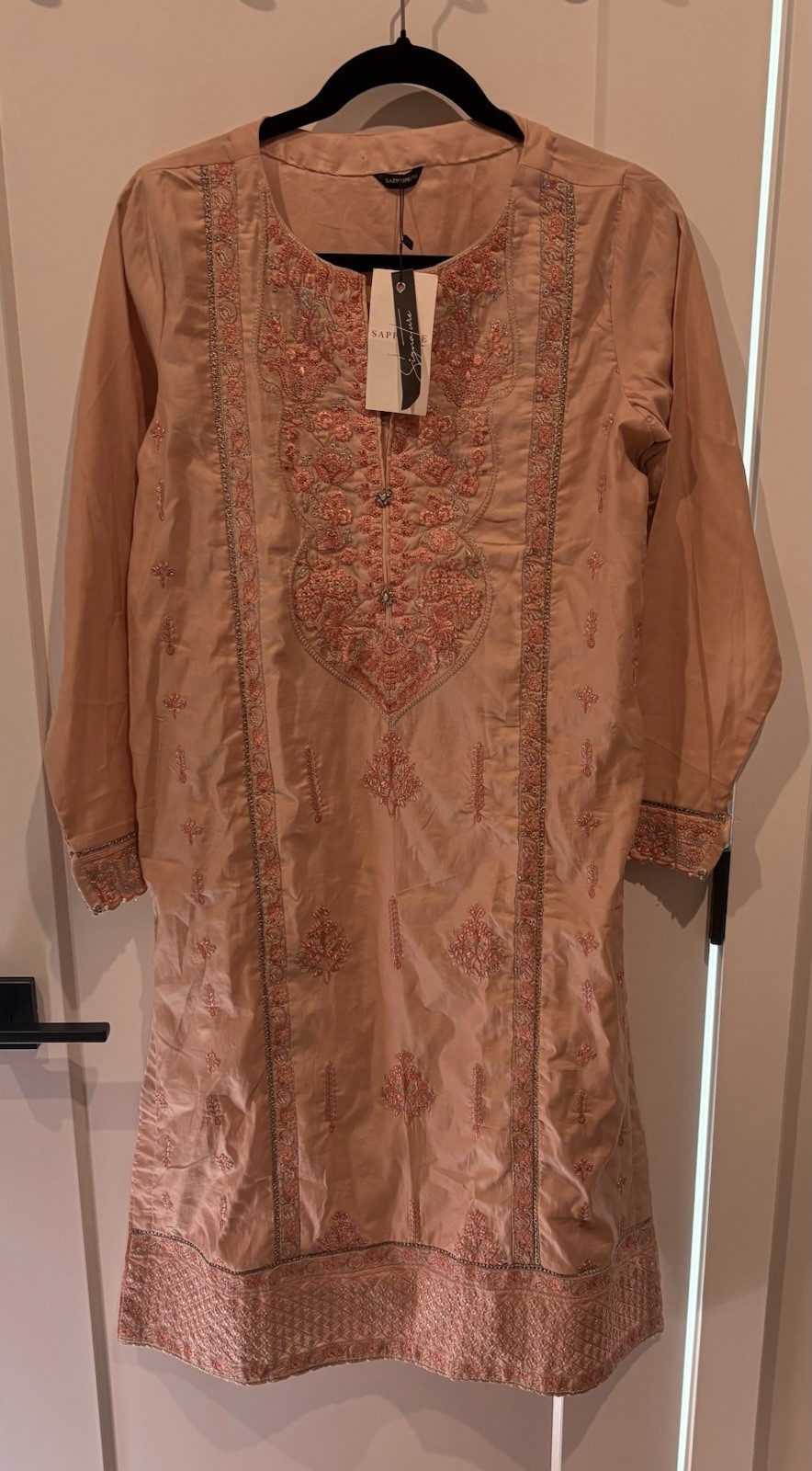 NWT Sapphire Pret Kurta Ready To Wear, Cotton, Embroidery Size Medium