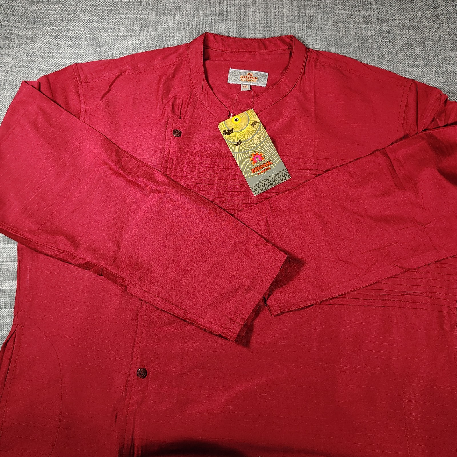 Indian Pakistani Women’s Kurti Tunic Dress Maroon XXL Lightweight Button Up