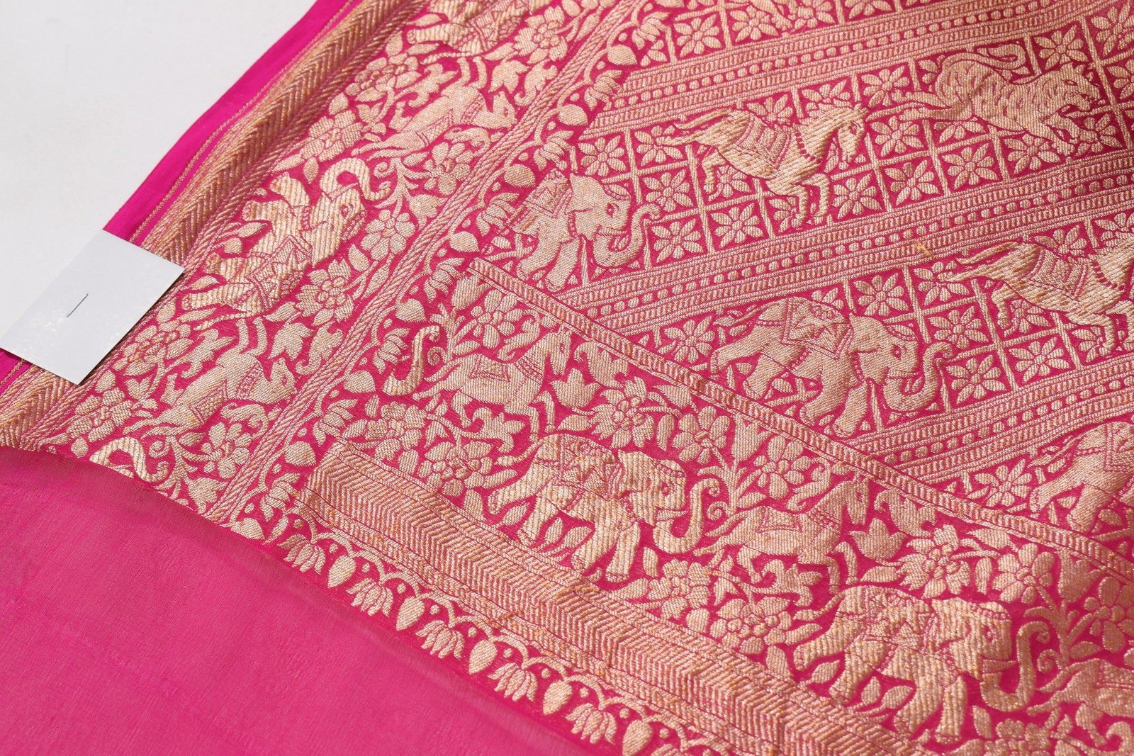 Turquoise Blue Pure Khaddi Georgette Silk Banarasi Handloom Woven Saree Fabric