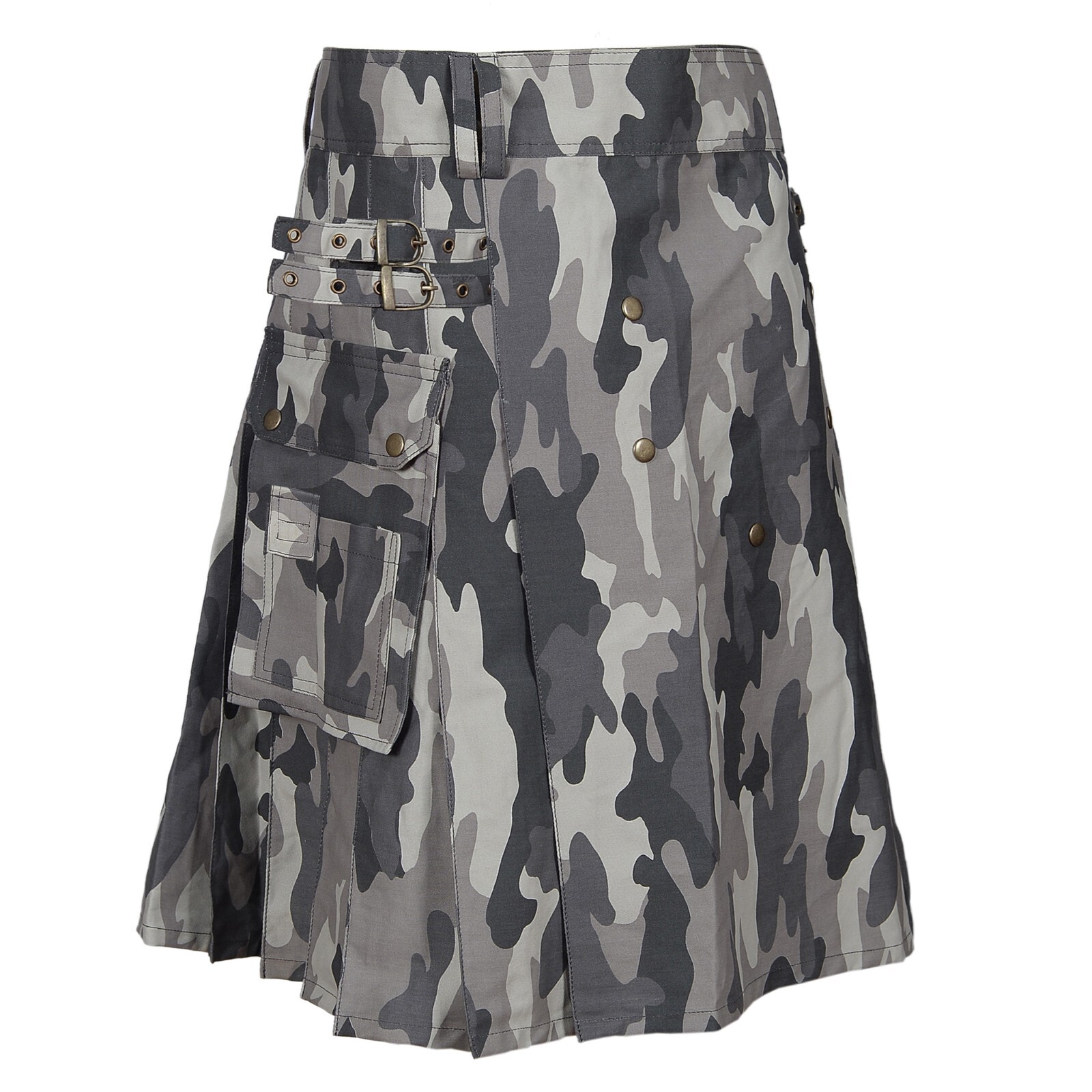 Scottish Utility Kilt Camouflage Army Grey Men Highlanders Modern Kilt Costumes
