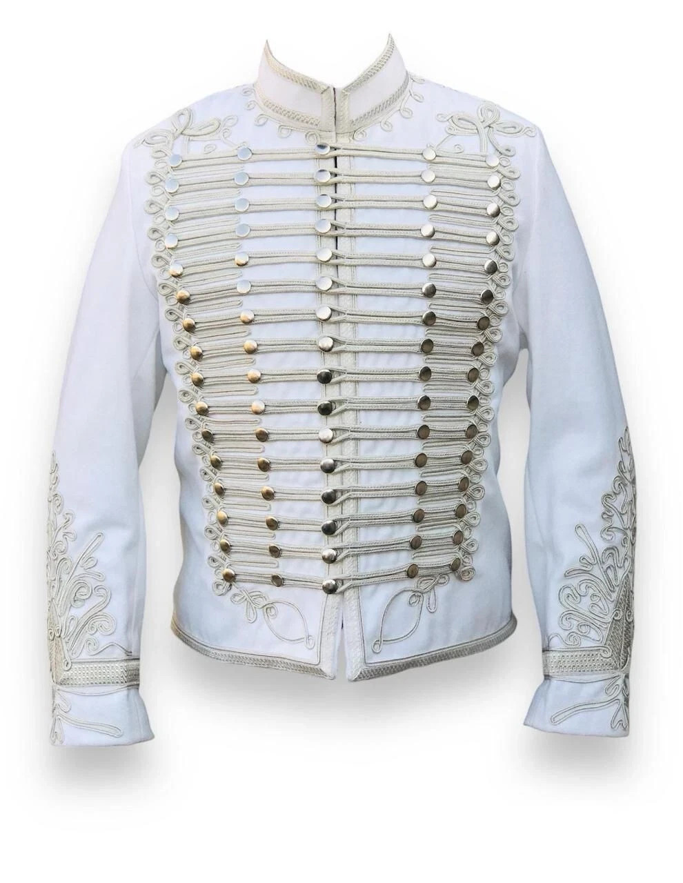Hussar Jacket Mens Steampunk Napoleon Vest Military Tunic Drummer Parade Jackets