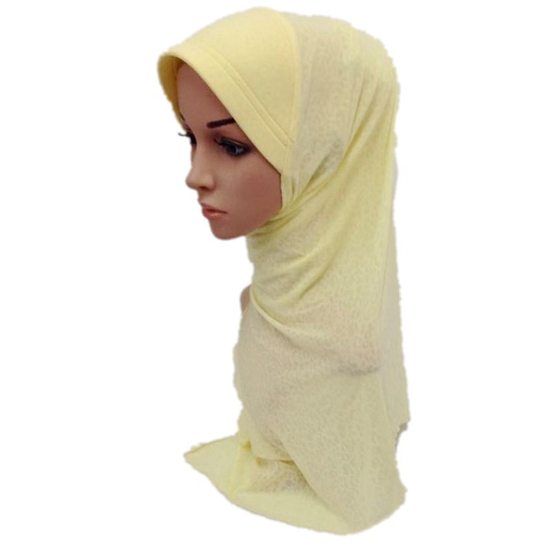 Islamic Solid Color Comfort Headwear Turban Muslim Hijab Headscarf Instant Scarf