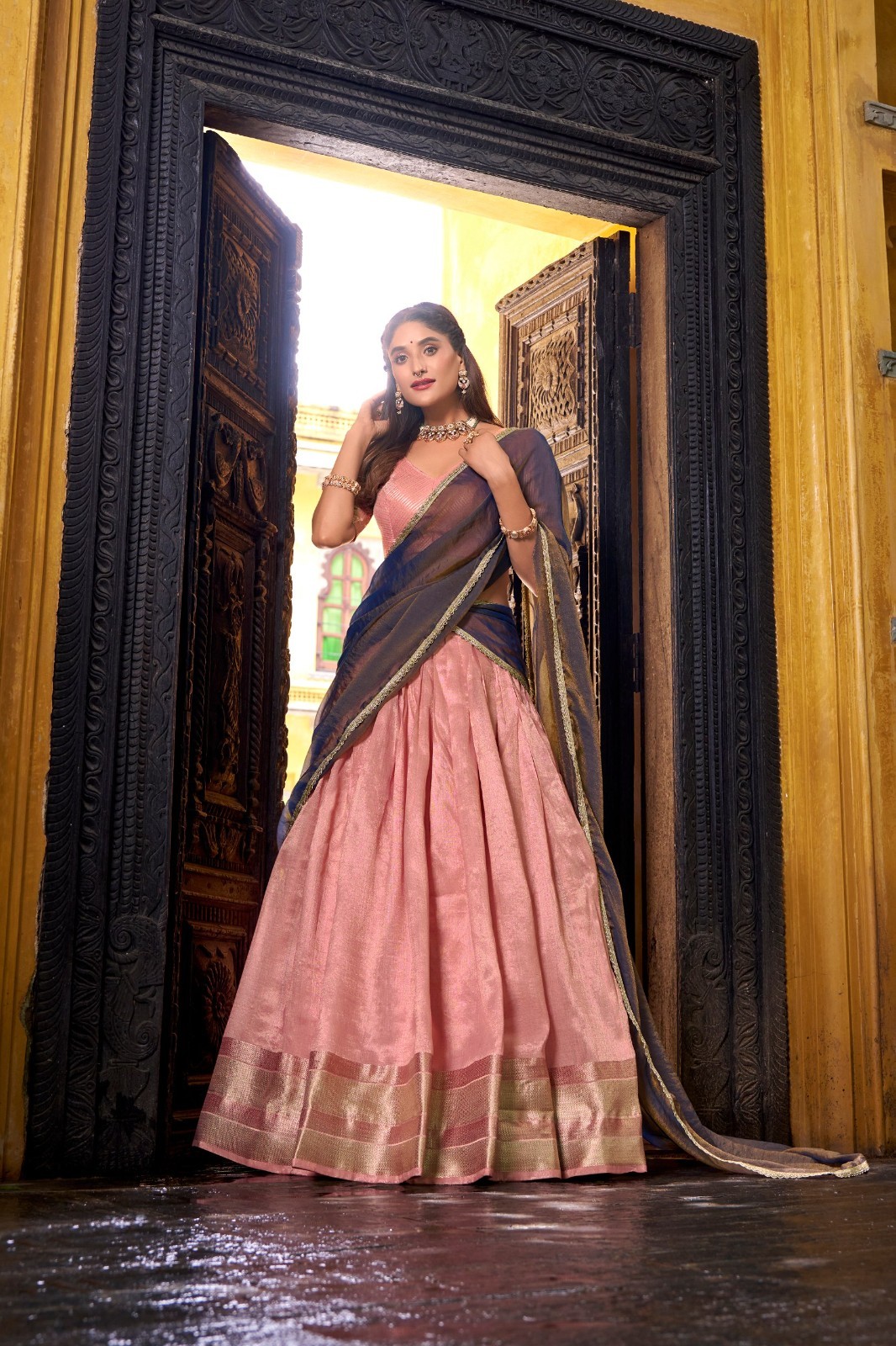 New Launching Dupion Silk Lehenga Choli With Dupatta For Reception Wear
