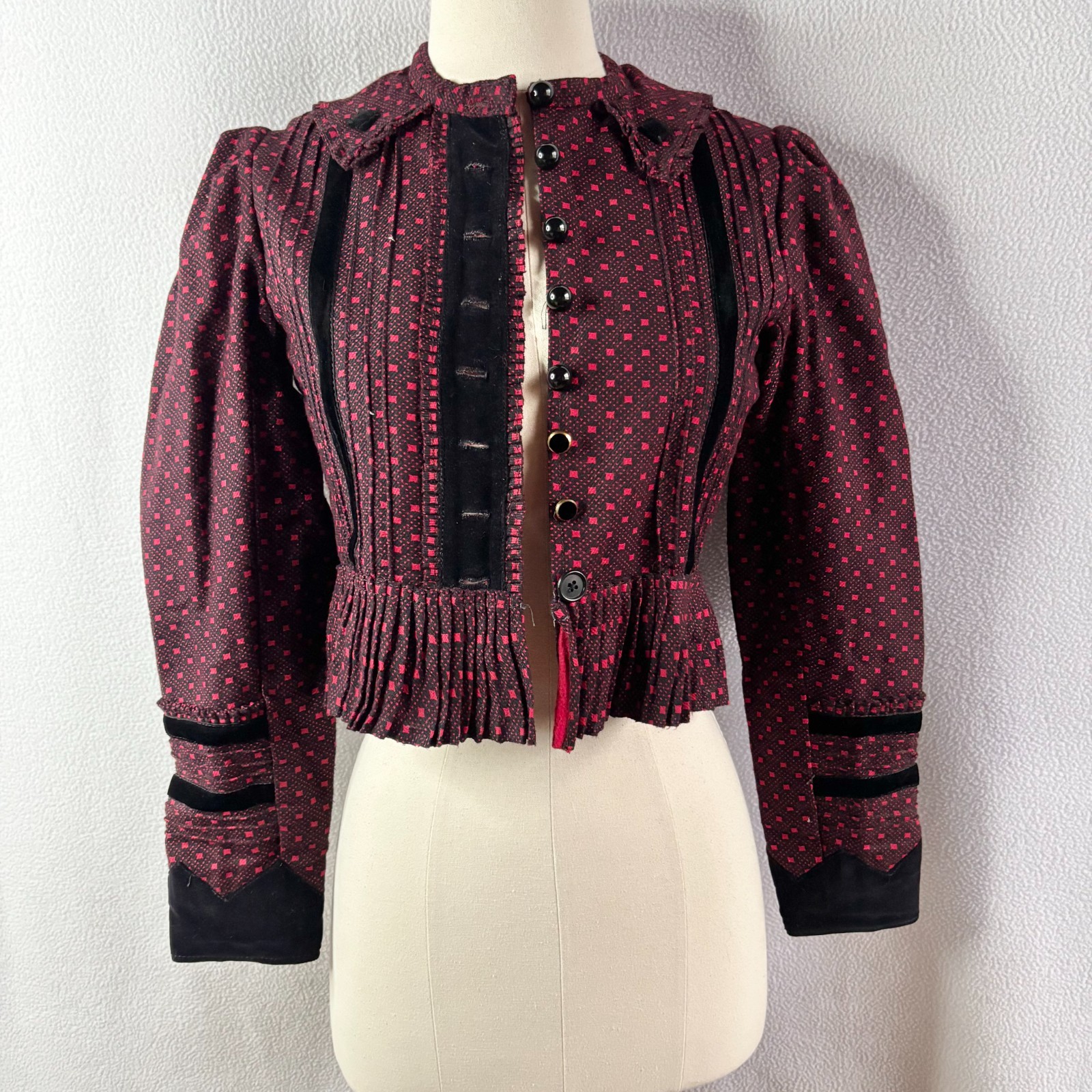 Szeki Hungarian Transylvanian Handmade Traditional Folk Jacket with Peplum XS