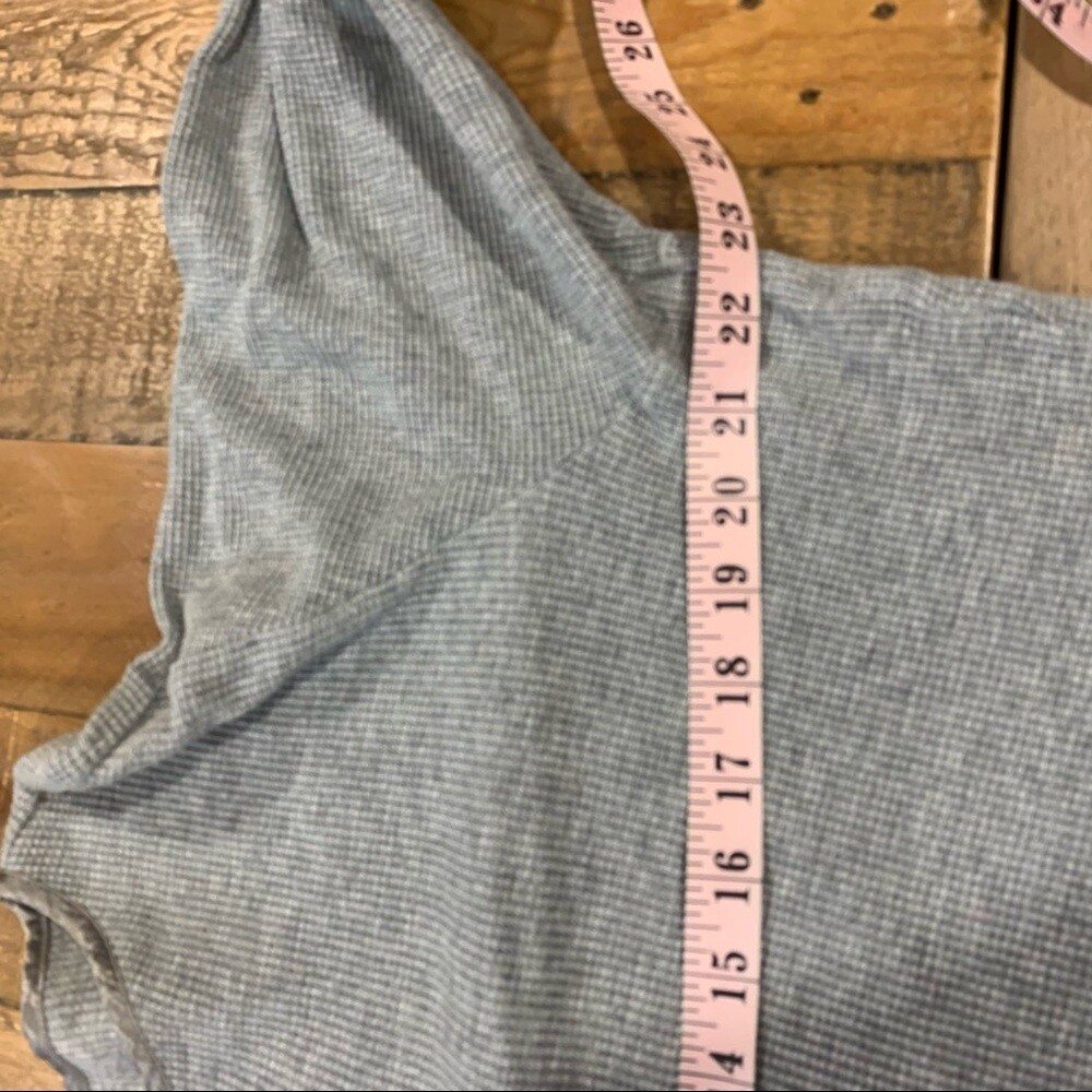 Quacker Factory Ribbed Cotton Henley Top Shiny Buttons