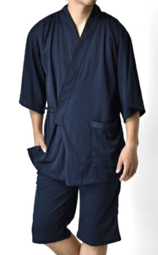 Japanese JINBEI Men’s Summer Kimono wear Topps Half Pants Dry Navy Japan