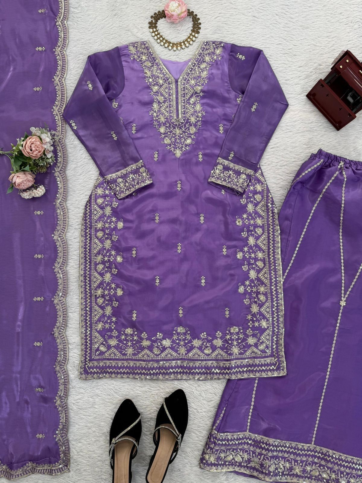 Designer Indian Pakistani top plazzo Bollywood Dress Party Wear Suit wedding
