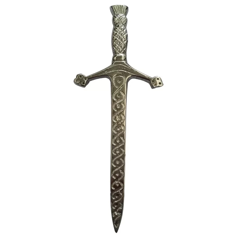 Scottish Thistle Kilt Pins Various Designs Chrome Finish 4″