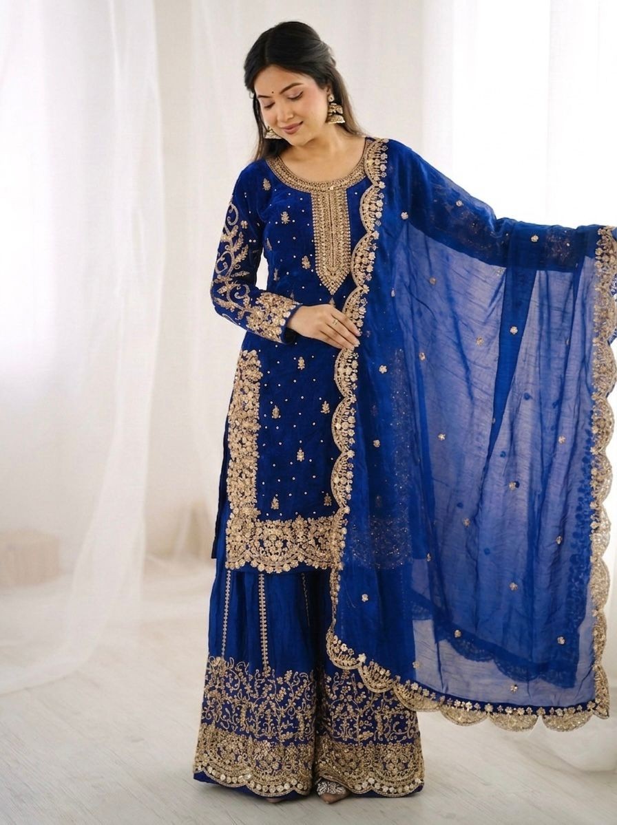 Salwar Kameez Indian Pakistani Wedding Party Wear Dress Bollywood Sharara Suit