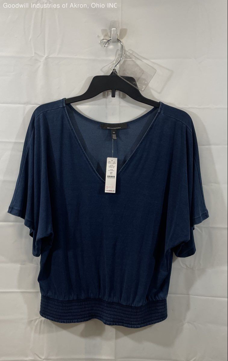 White House Black Market Women’s Blue Kimono Top Dolman Sleeve NWT Size XS