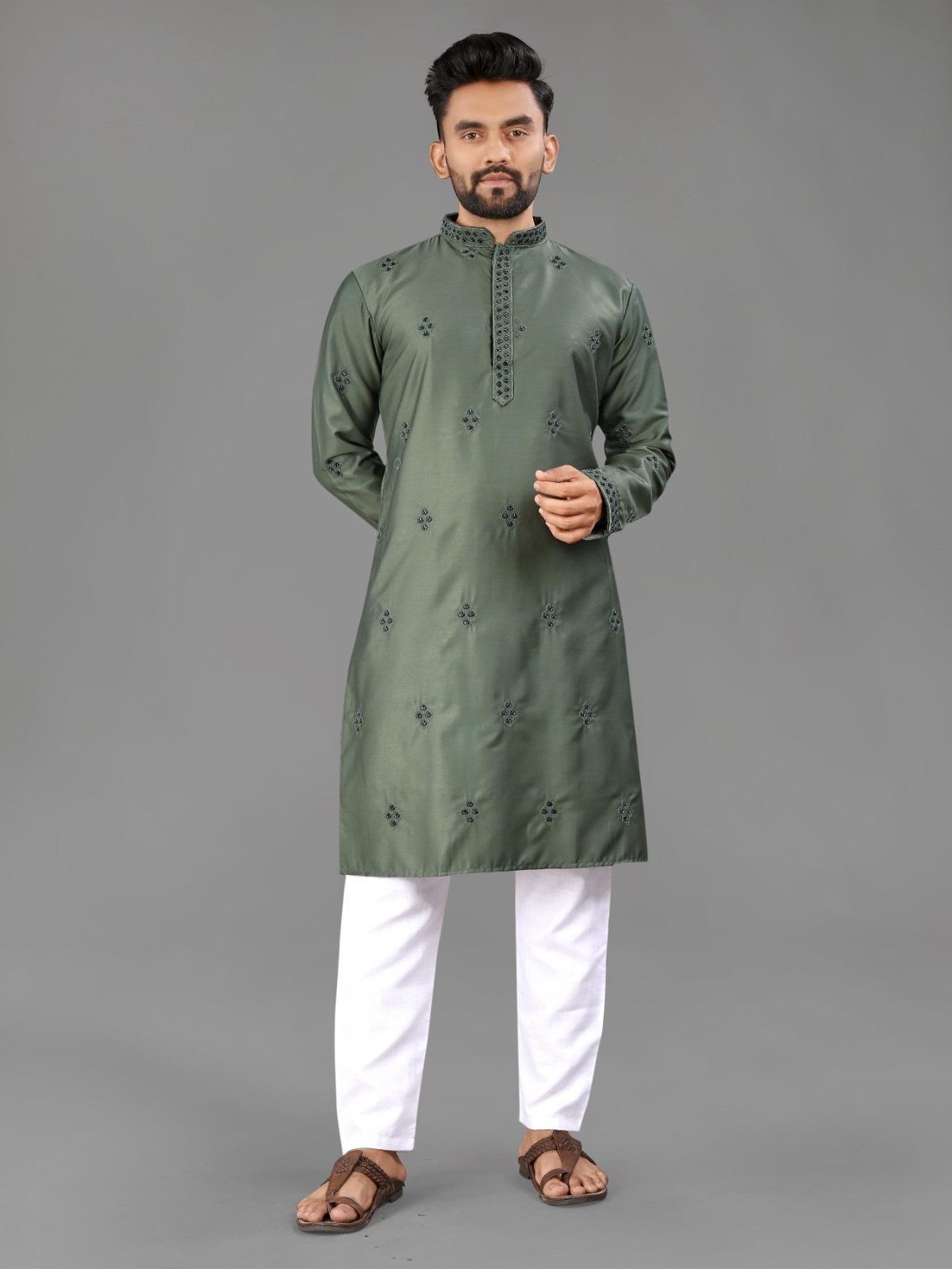 Men Kurta Set Pakistani Kurta Pyjama Indian Suits Sherwani Wedding Party Groom