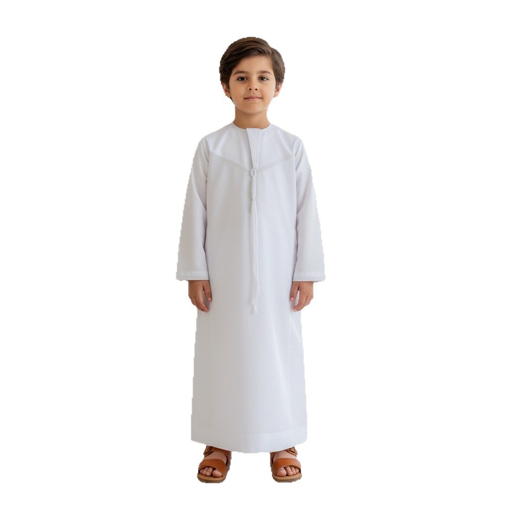 Ramadan Jubba Arab Abaya Boys Kids Kaftan Thobe Thoub Dishdasha Long Robe Dubai