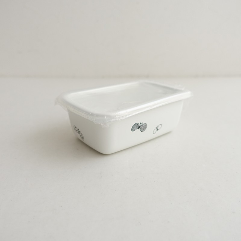 [Mina Perhonen x Noda Horo] [S] [Unused] Deep Rectangular Enamel Container