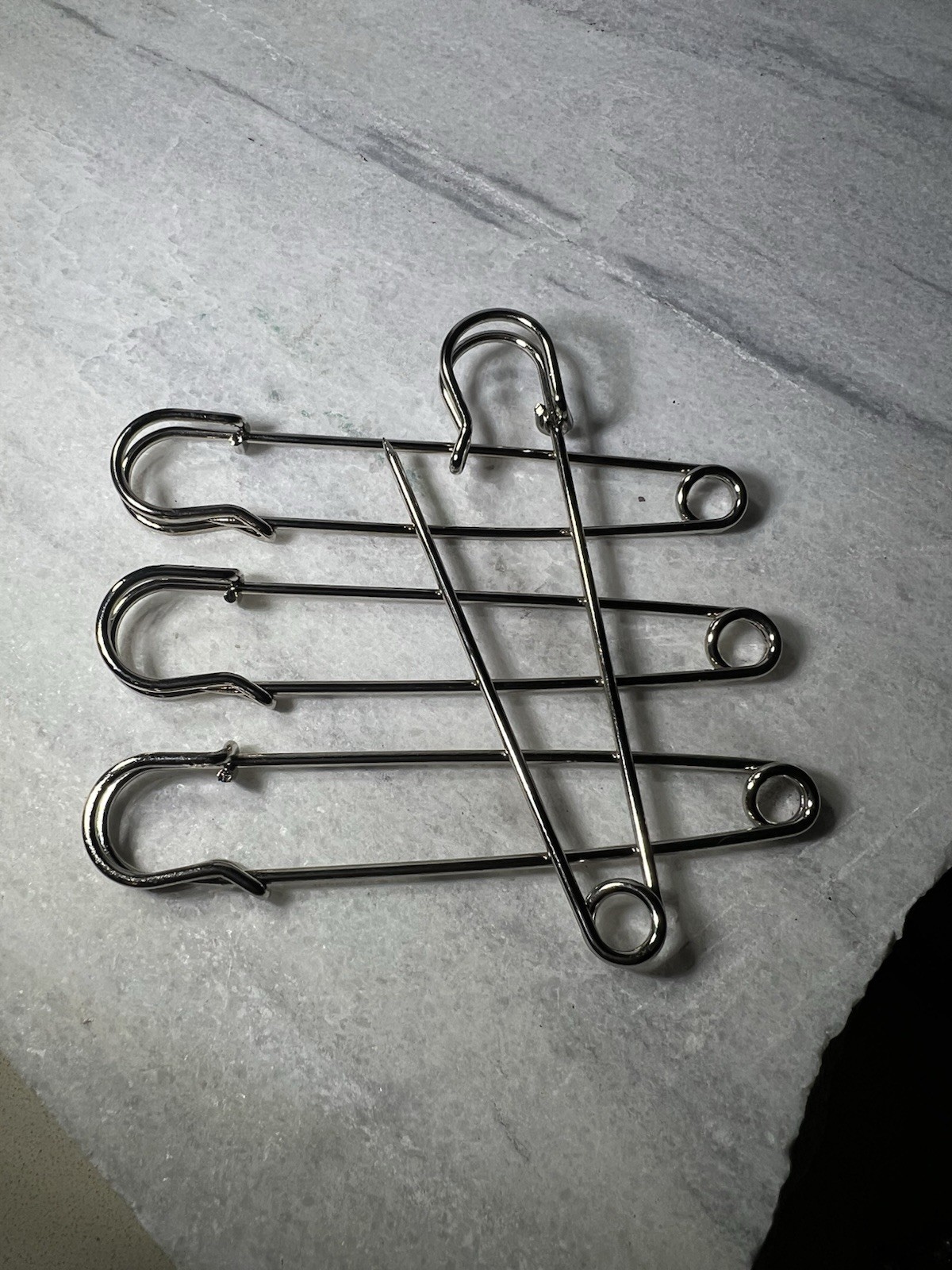 Set of 4 VTG Silver Metal Kilt Pins 4 Inch Adult Safety Fasteners for Skirts