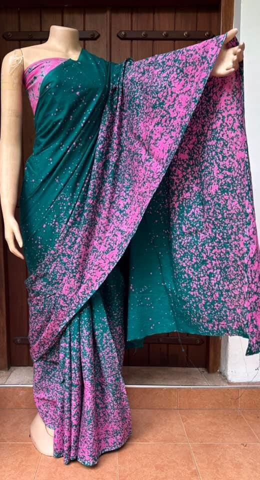 Sri Lankan (Ceylon) Handmade Batik Sarees 100% Pure Cotton Traditional Design