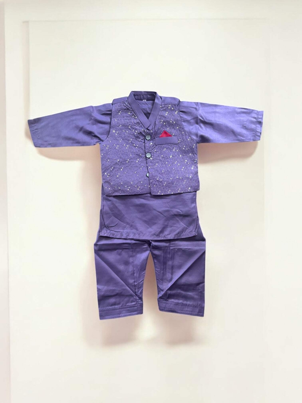 Traditional Kurta, Pajama and Coat Set for Boys – Ethnic Wear- 312