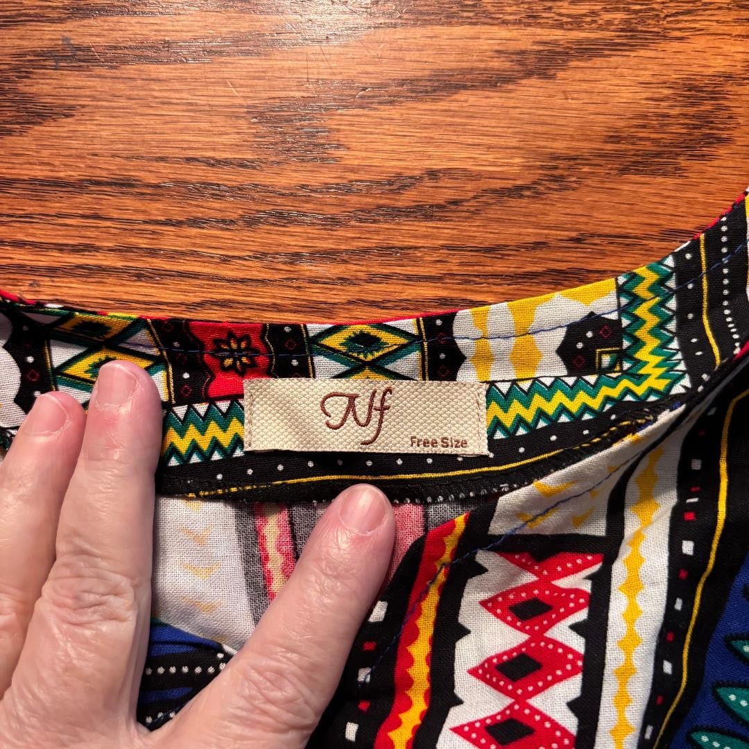 NF Dashiki African Shirt One Size Drawstring Adjustable Waist