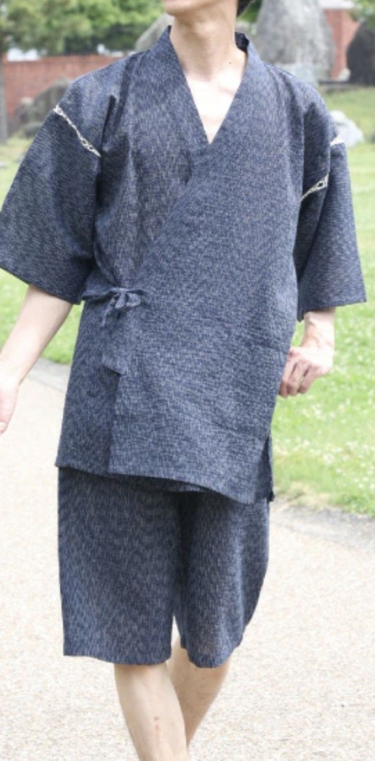 Japanese JINBEI Men’s Summer Kimono wear Topps Half Pants JAPAN 0809 #13 Navy St
