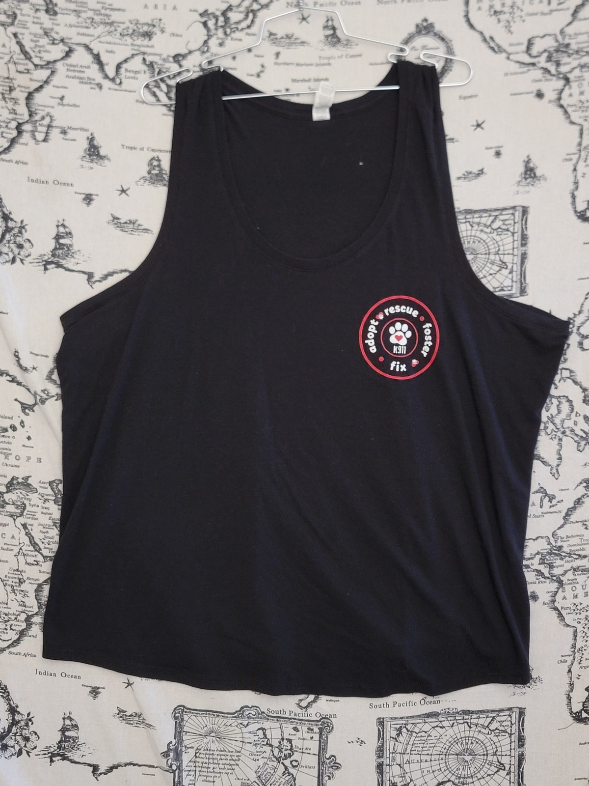 District Perfect Tri Black K911 Animal Rescue Cat Tank Top 4XL