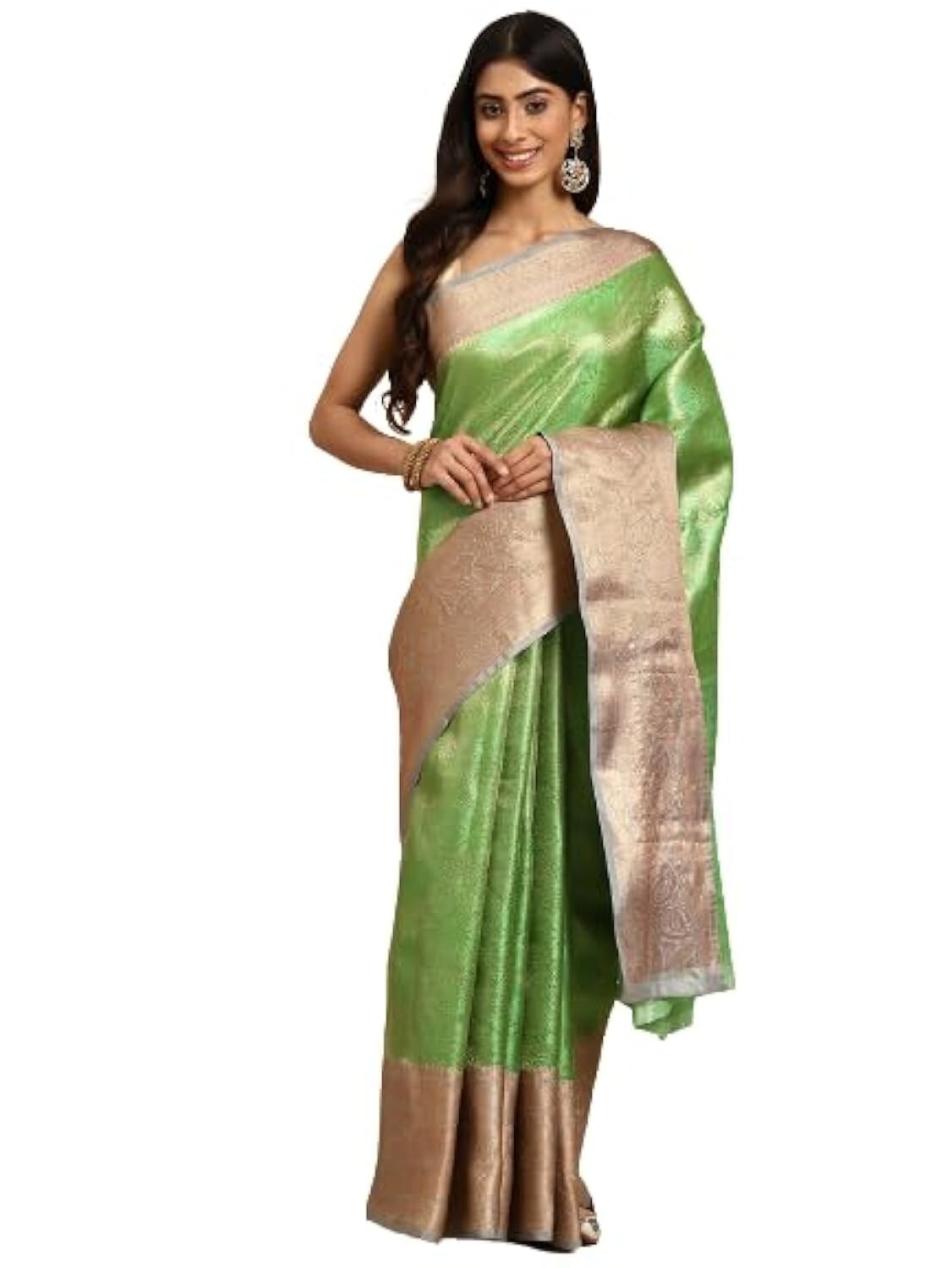 Women’s Tissue Silver Zari Saree