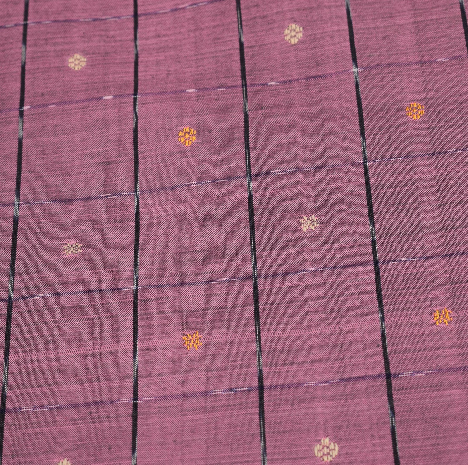 Sushila Vintage Pink Saree Pure Cotton Silk Sambalpuri Ikat Sari Craft Fabric