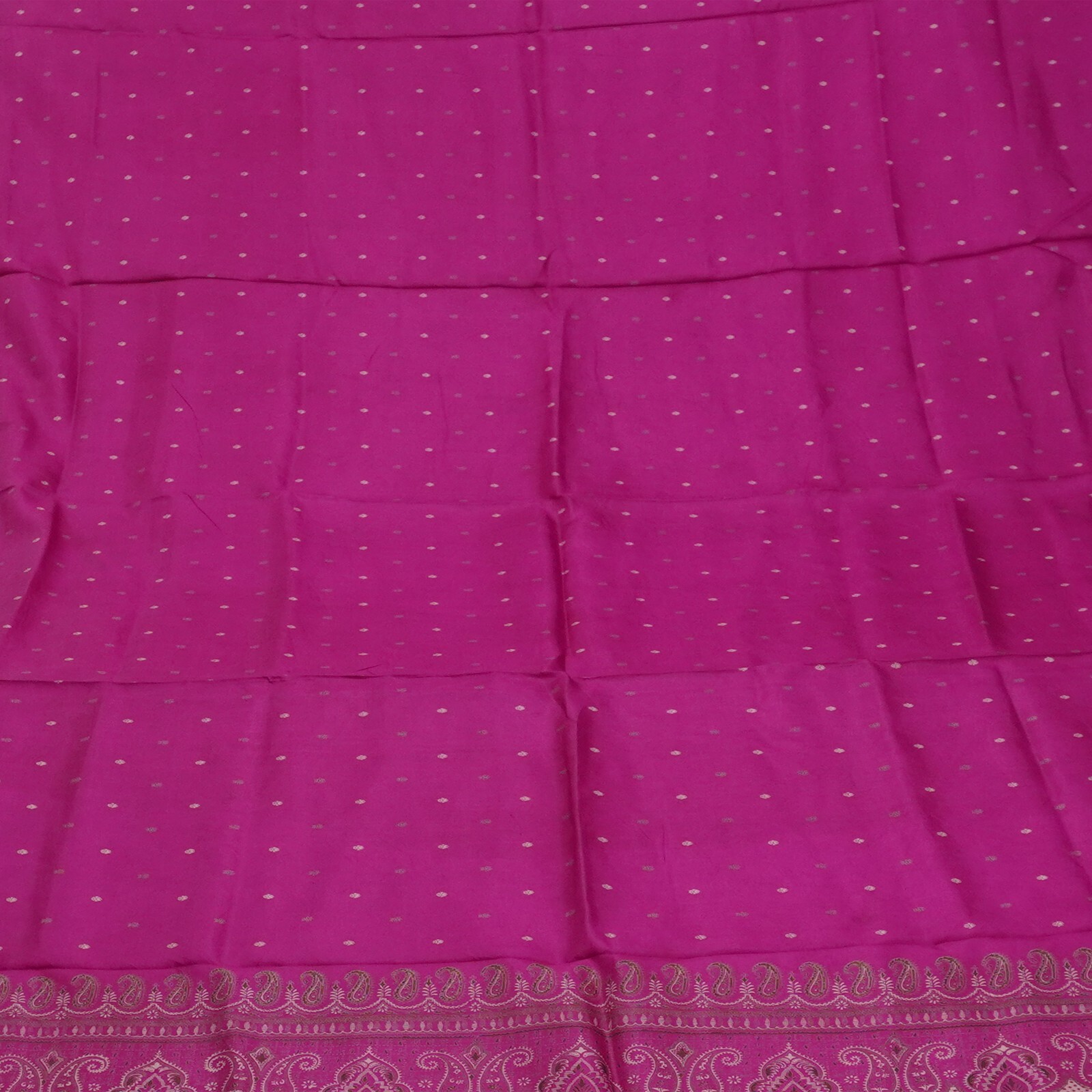 Vintage Magenta Pink Sarees 100% Pure Silk Printed Indian Sari 5YD Craft Fabric
