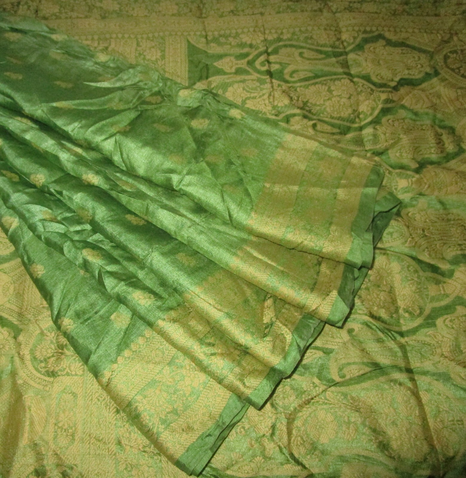 BVH WEARABLE PURE SILK Vintage Sari Saree 5yds 21OCT4402 X04 E595 Henna #ABCKB
