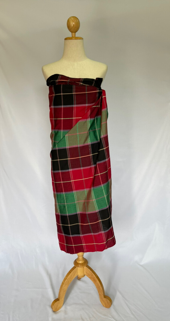 Men’s Thai Native Northeastern Open / Tube Sarong Grid Pattern Multi-Color Wrap