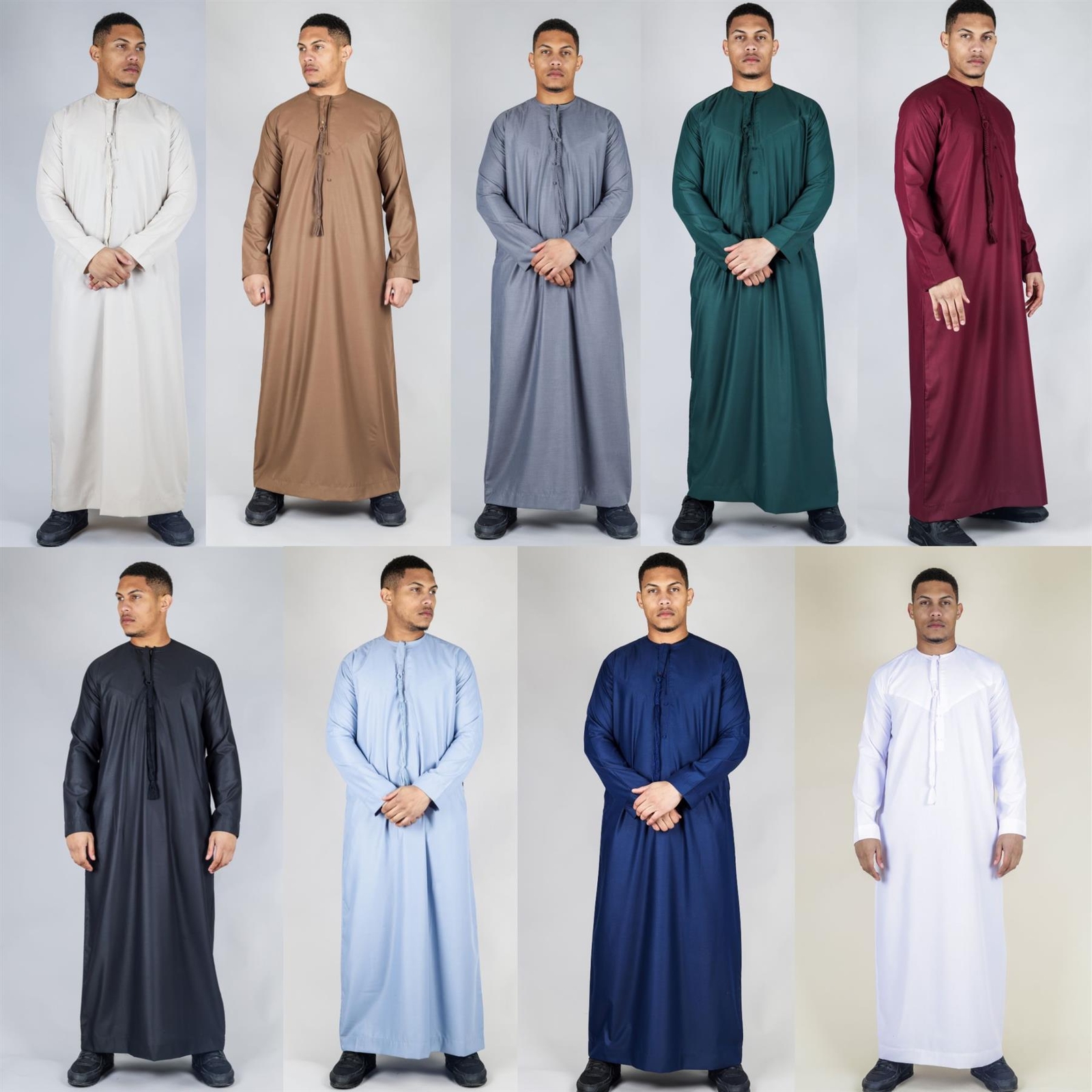 Men’s Thobe Emirati Islamic Clothing String Tassel | Thobez