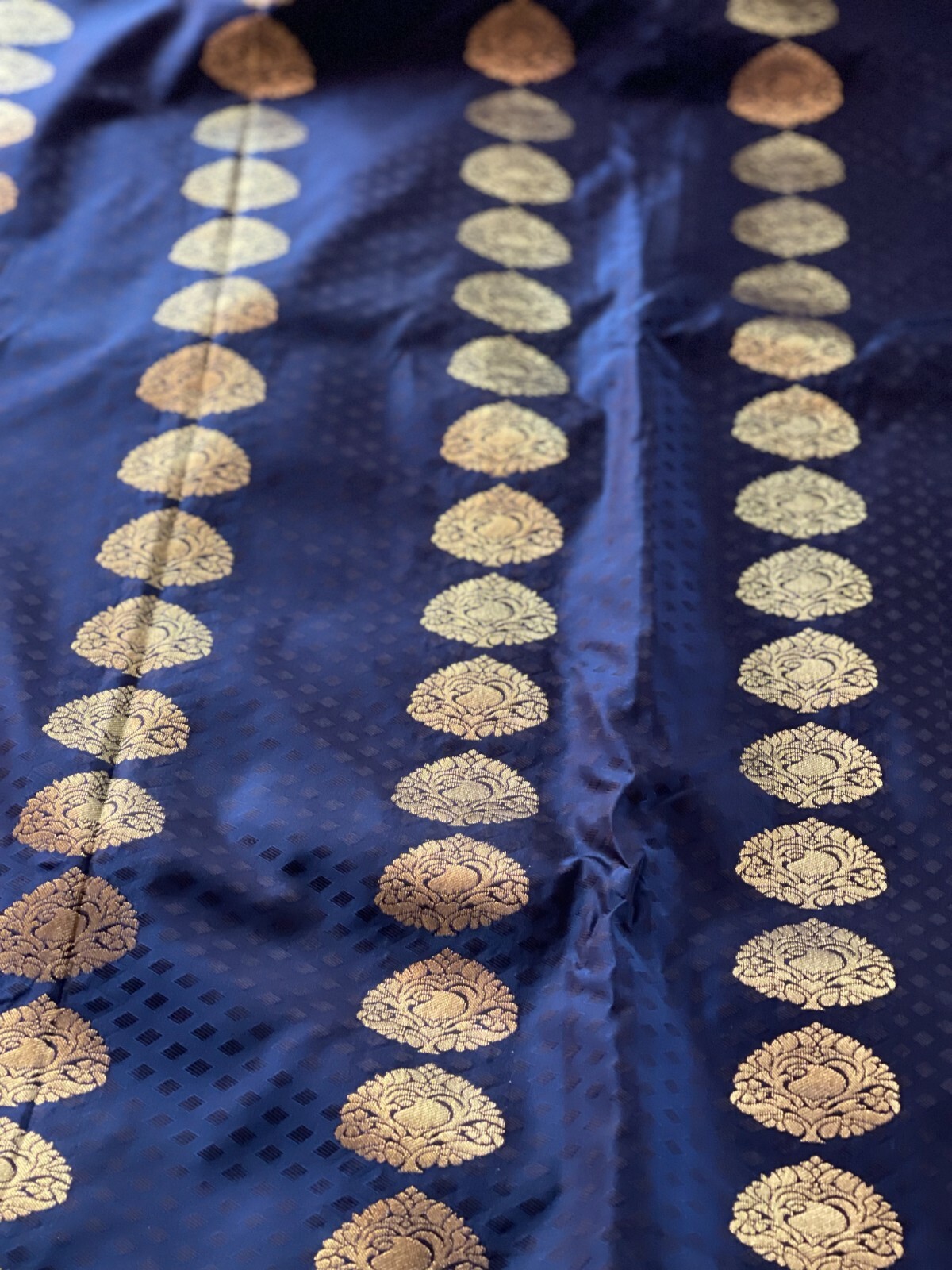 Navy Blue and Golden South Art Silk Saree