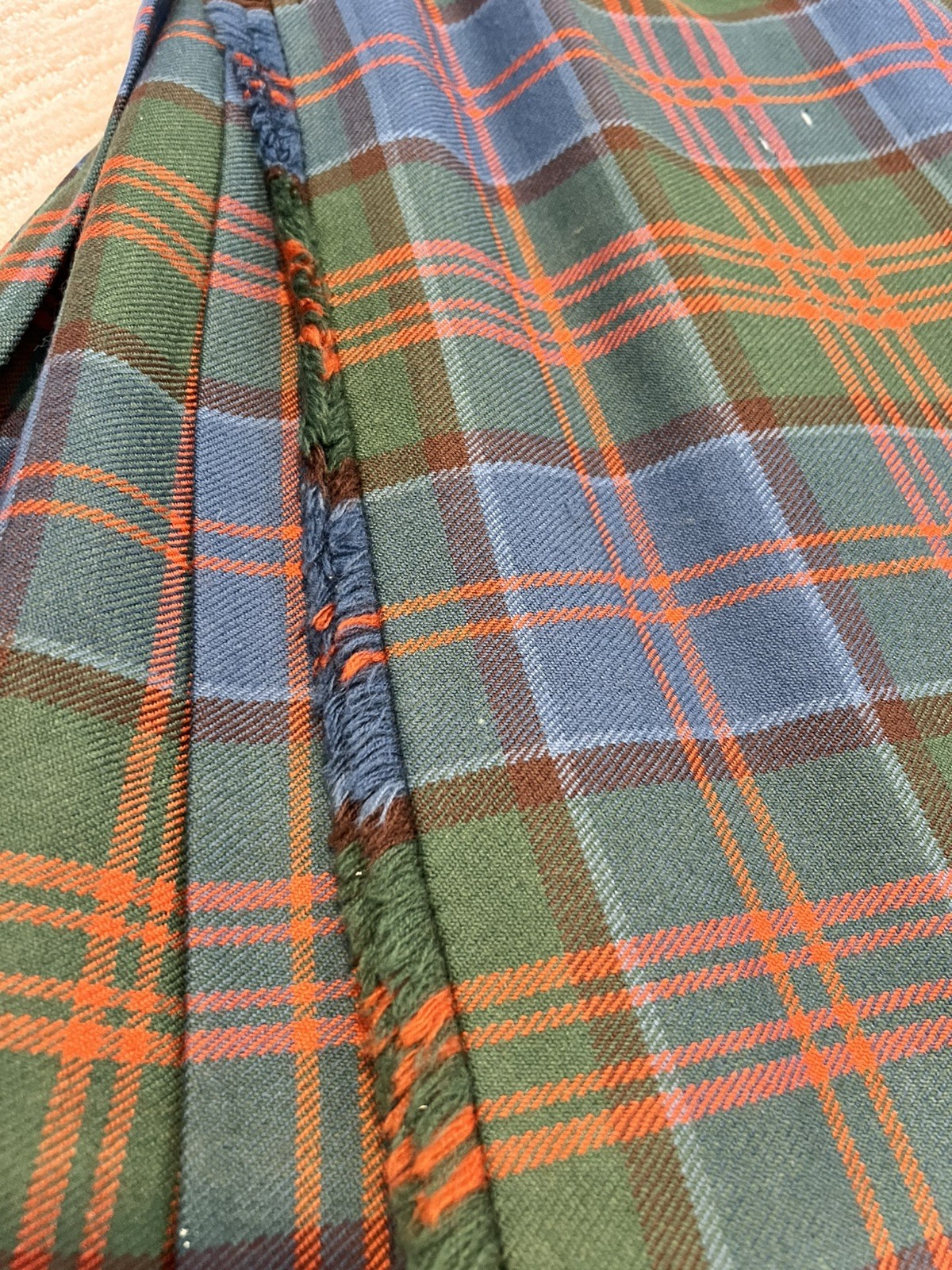 Vintage Scottish Tartan Kilt Adult Pleated Wrap Skirt Leather Buckles Highland