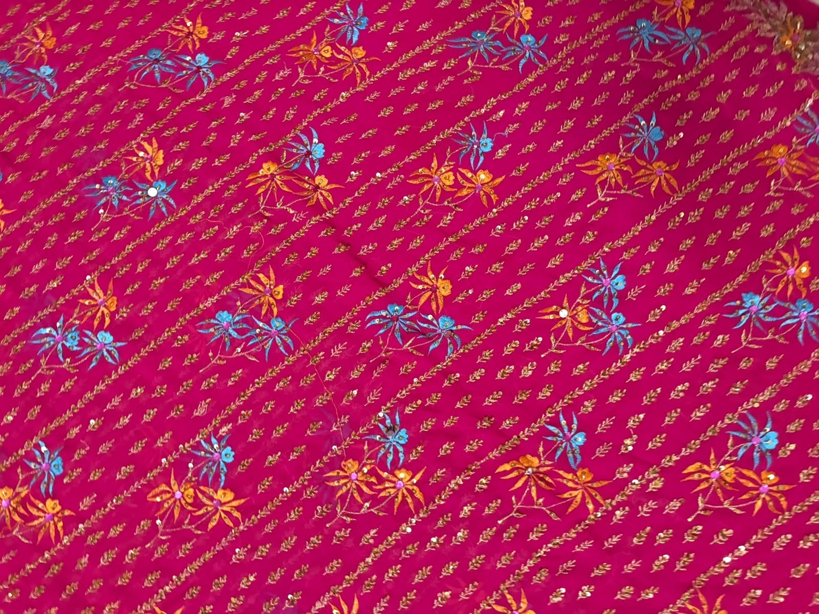 Pink Fabric Saree Dress Women Wrap Embroidered Sari Vintage Sari Material India
