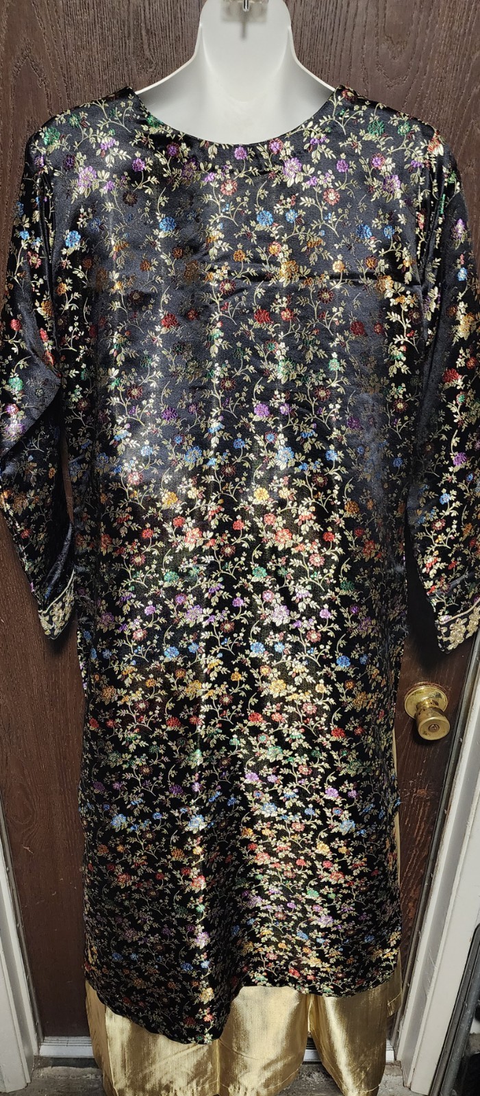 XL SIZE 42 Readymade stitch silk brocade bollywood Indian lengha Kameez Dupatta
