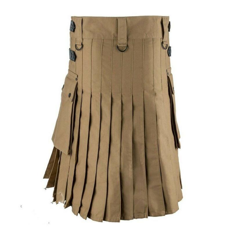 Kilt Scottish-Dress Men Vintage Gothic Steampunk Patchwork Pocket