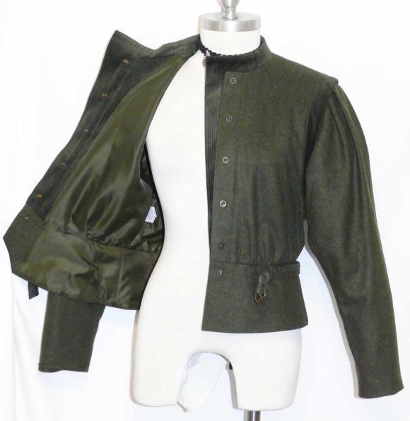 LODEN BOILED WOOL Winter JACKET Sweater SHORT Women German Coat GREEN B36″ 6 S