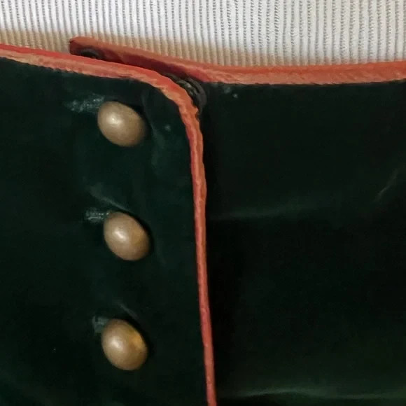 Very High Quality vintage silk, linen & velvet dirndl dress – green & orange