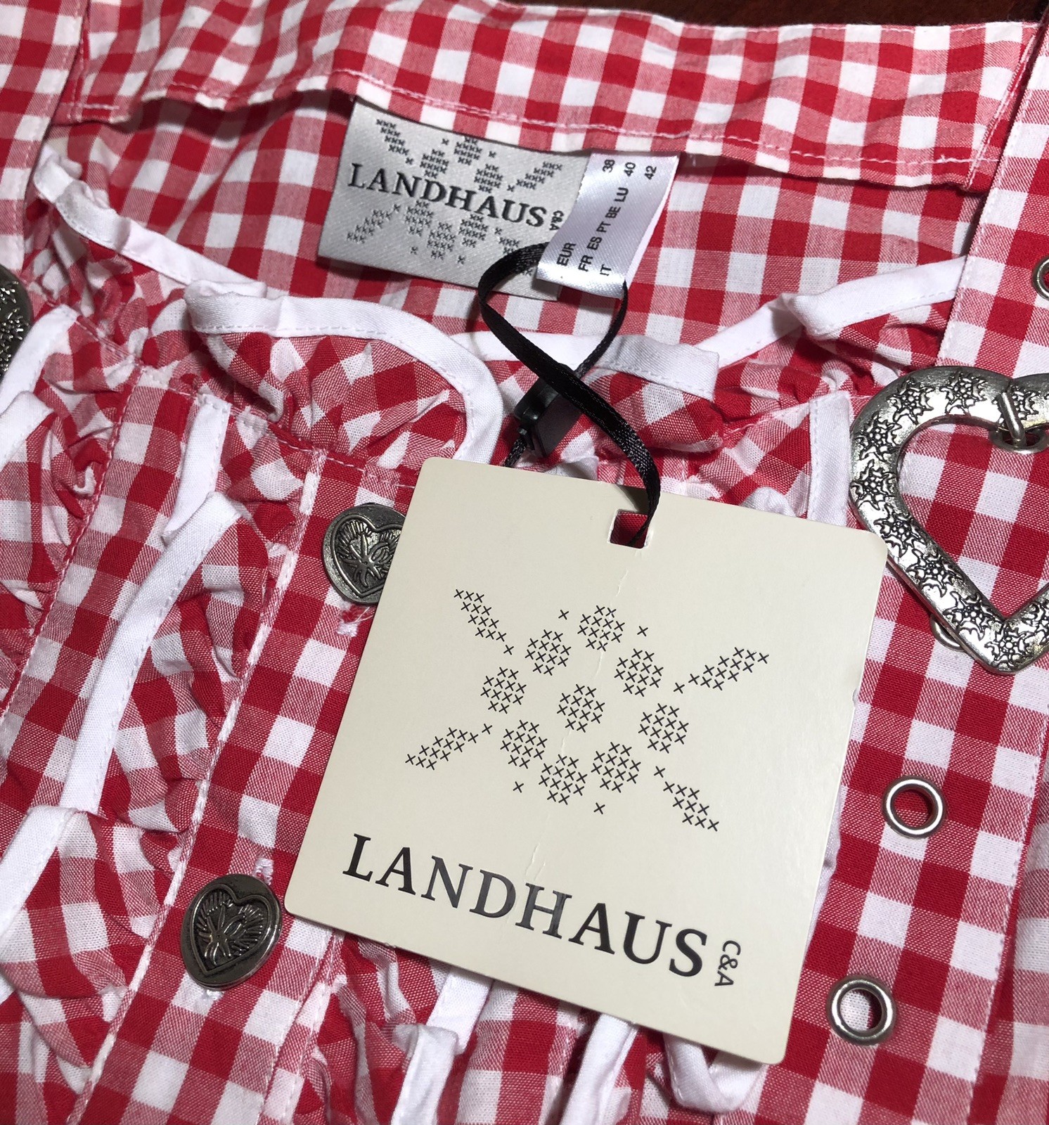 Ladies Landaus Oktoberfest Bavarian Top Sz 38 S/M