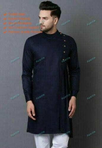 Mens Kurta only Cotton Mens Shirt Long Sleeve Kurta Loose Smart Kurta