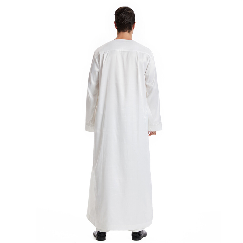 Muslim Men Saudi Abaya Kaftan Thobe Jubba Thoub Robe Dress Dishdasha Arab Gown