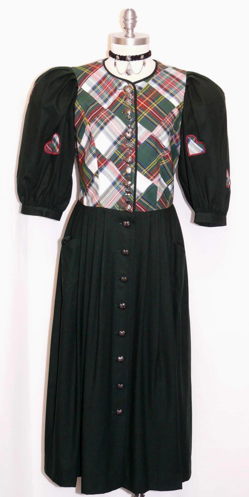 S 8 WOOL Winter Long DRESS Women AUSTRIA ~ LINED WARM Day SPORTALM Dirndl