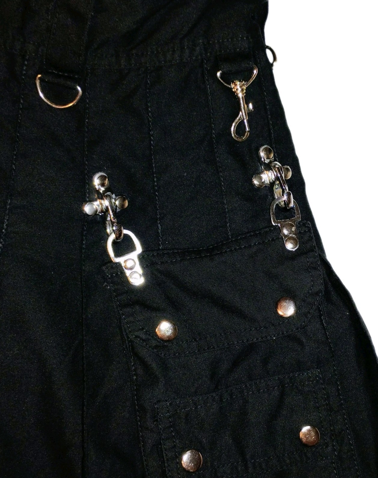 Scottish Unique Shop Grand Gothic Utility Kilt Black Cotton Men Size 42 Accents