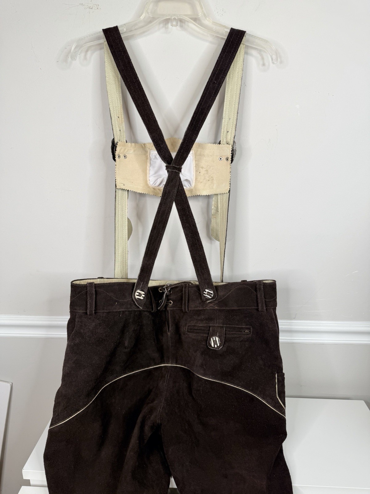 Chubbies The Lederhosen Oktoberfest Suede brown Leather German Mens XXL 42”