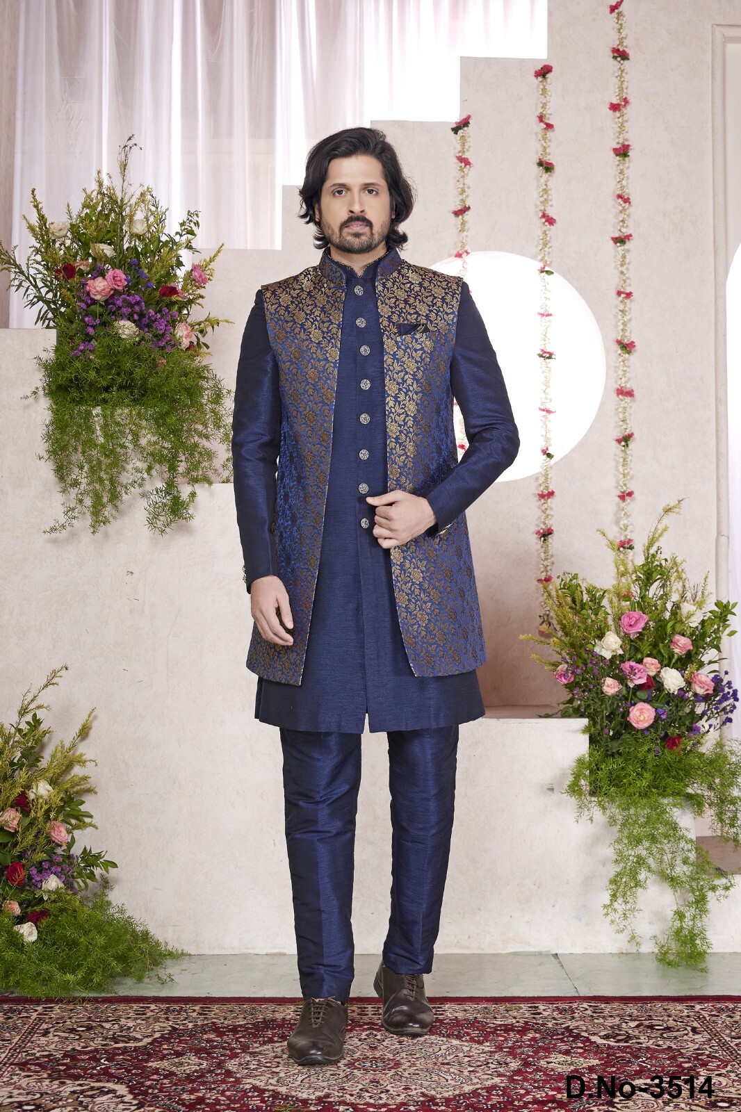 3 Pc Indian Mens Bollywood Party Wear Traditional Indo Western Dress From India