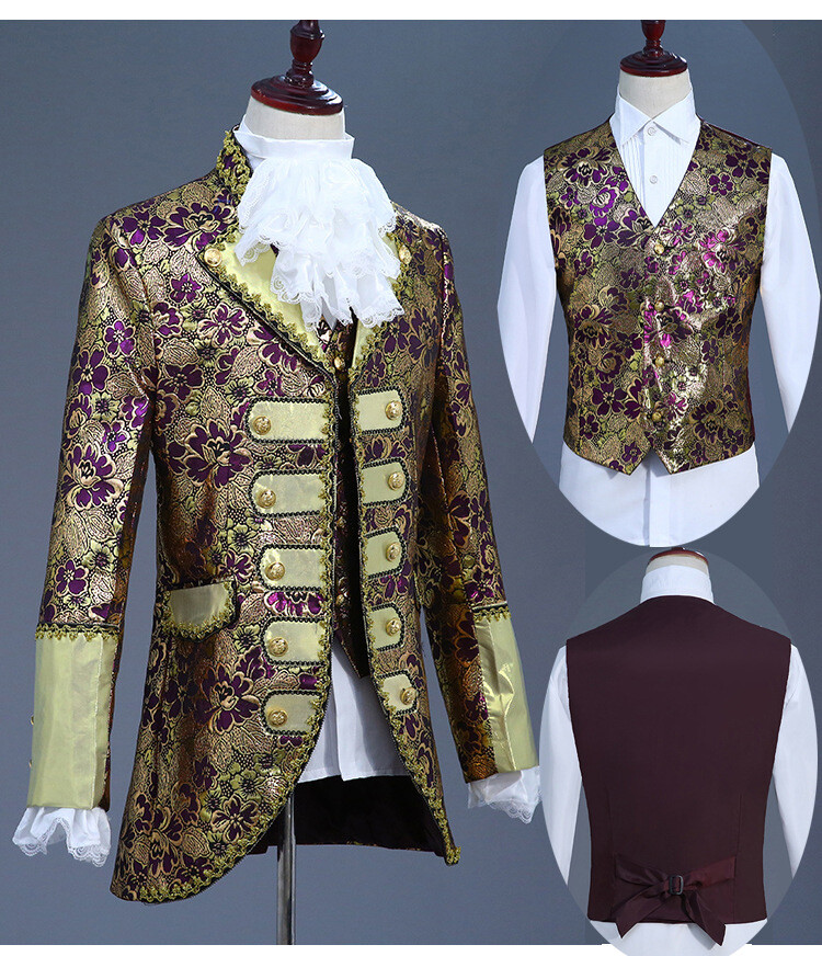 Adult Men’s Palace Dress Performance Costume Retro Steam Age Costume 3pc set