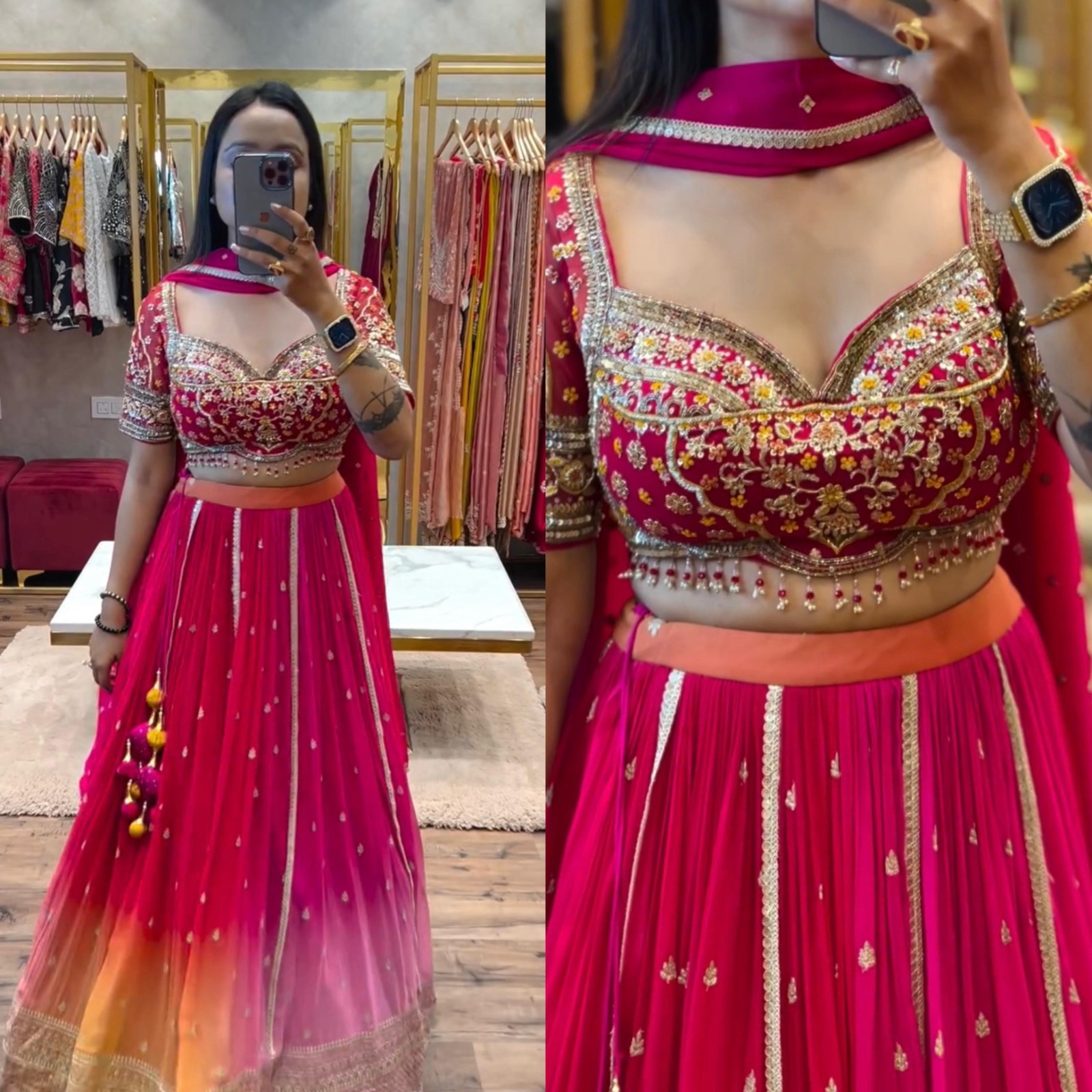 READY MADE LEHNGA CHOLI LEHENGA INDIAN WOMEN WEDDING BRIDAL PARTY WEAR PAKISTANI